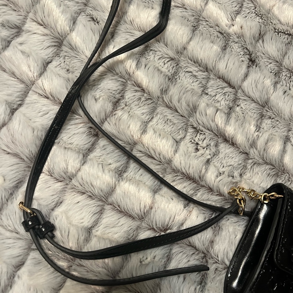 Nanette Lepore Glossy Black Embossed Clutch - Picture 8 of 10